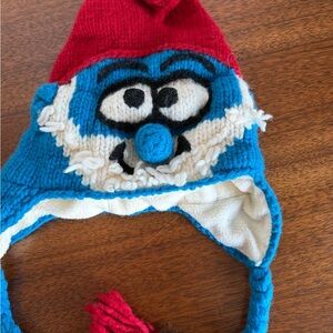 Papa Smurf Red and Blue Cartoon Knit Hat